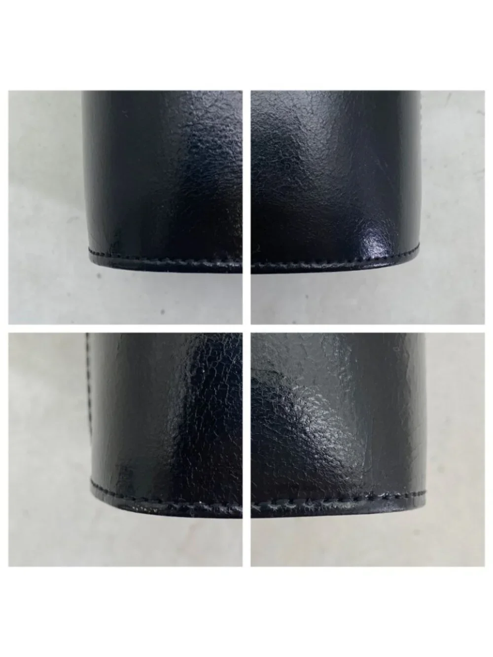 Fendi Vanity Bag Vintage Style Leather Black